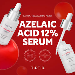 TIRTIR Azelaic Acid 12% Serum dropper close-up emphasizes fast absorption and light feel.