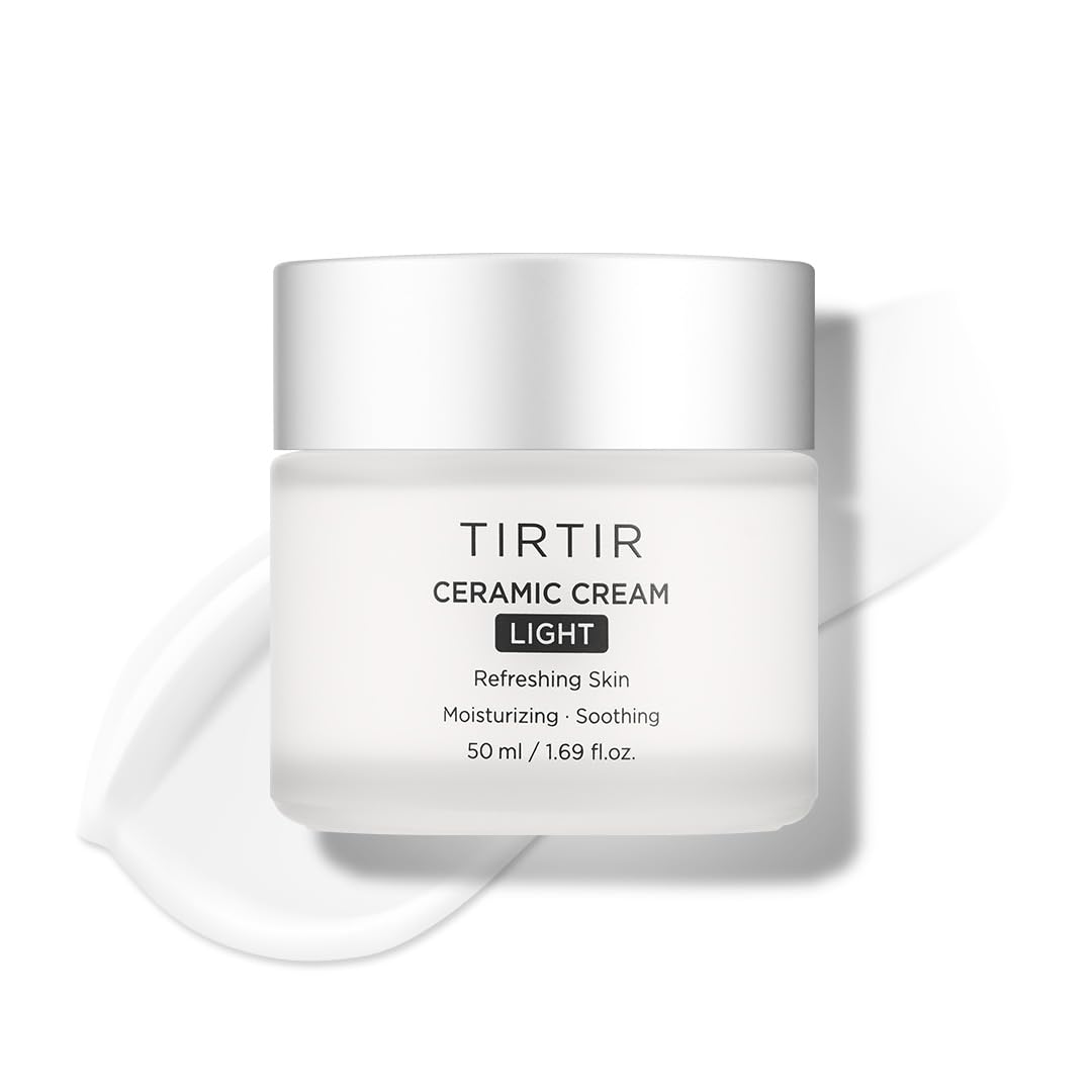 TIRTIR Ceramic Cream Light bottle closeup for easy daily hydration