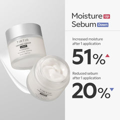 TIRTIR Ceramic Cream Light jar application illustrating gentle nightly hydration