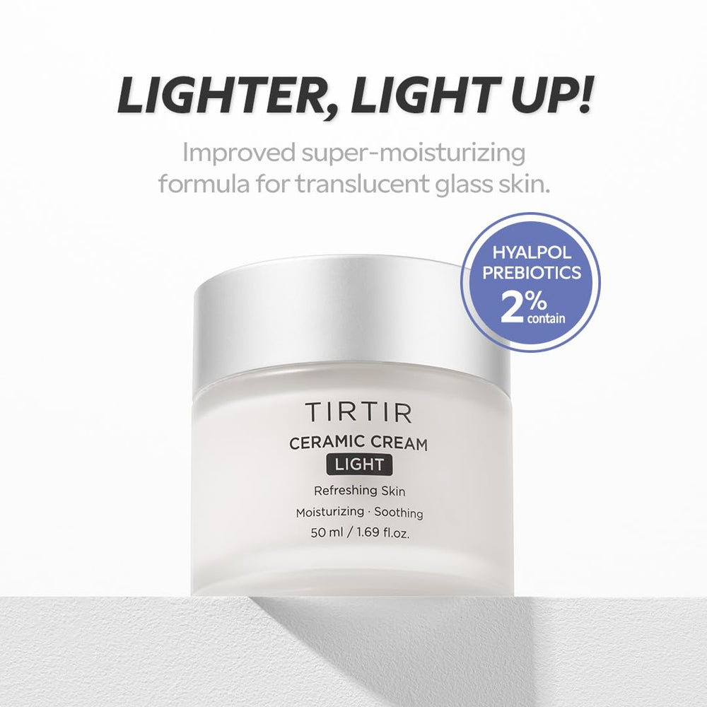 TIRTIR Ceramic Cream Light texture swatch showing rich, fast-absorbing moisture