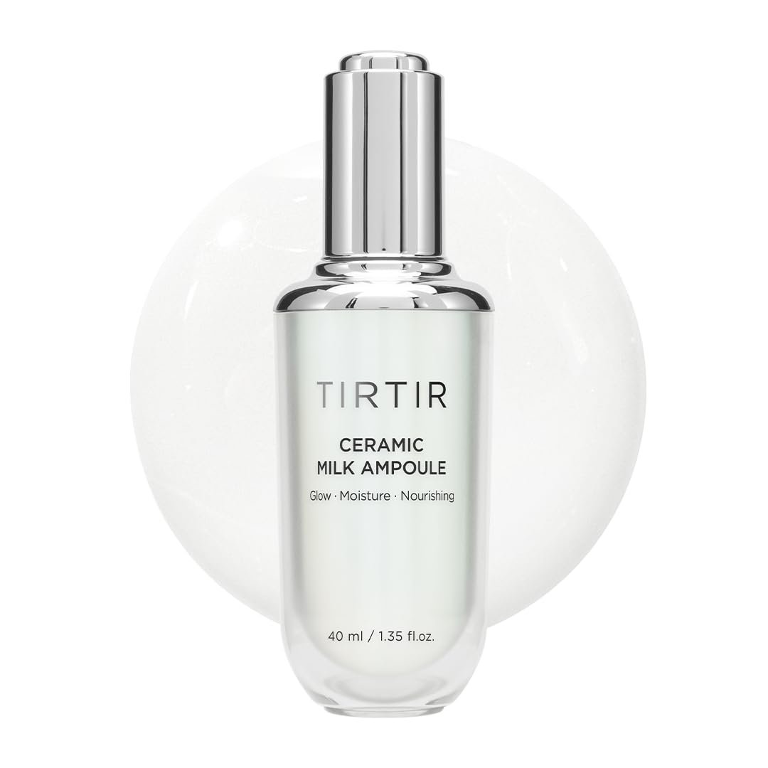 TIRTIR Ceramic Milk Ampoule bottle shows glass-skin hydration potential.