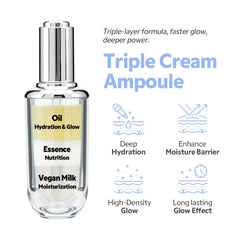 TIRTIR Ceramic Milk Ampoule squalane scene emphasizes deep moisture and radiant complexion.
