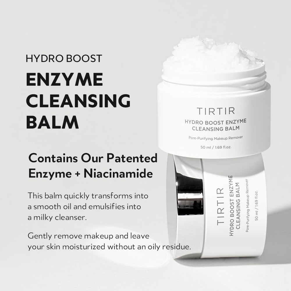 Close-up of TIRTIR balm texture shows creamy, melt-on-skin cleansing experience