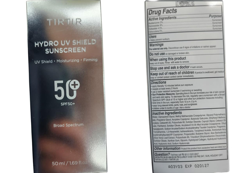 SPF 50+ protection from TIRTIR Hydro UV Shield during morning routine