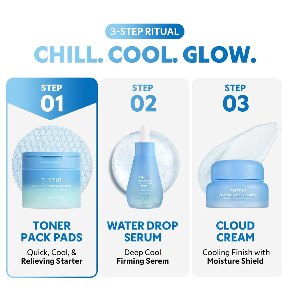 TIRTIR Ice-Cooling Icing Toner Pads morning routine essential for refreshed skin.