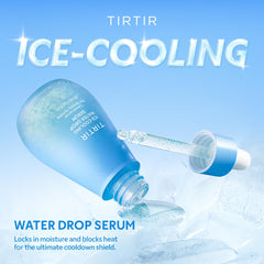 TIRTIR serum applied to skin showing cooling and hydrating effects