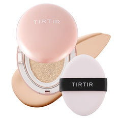 TIRTIR mask-fit-all-cover pink compact demonstrates high-coverage cushion for a flawless base.