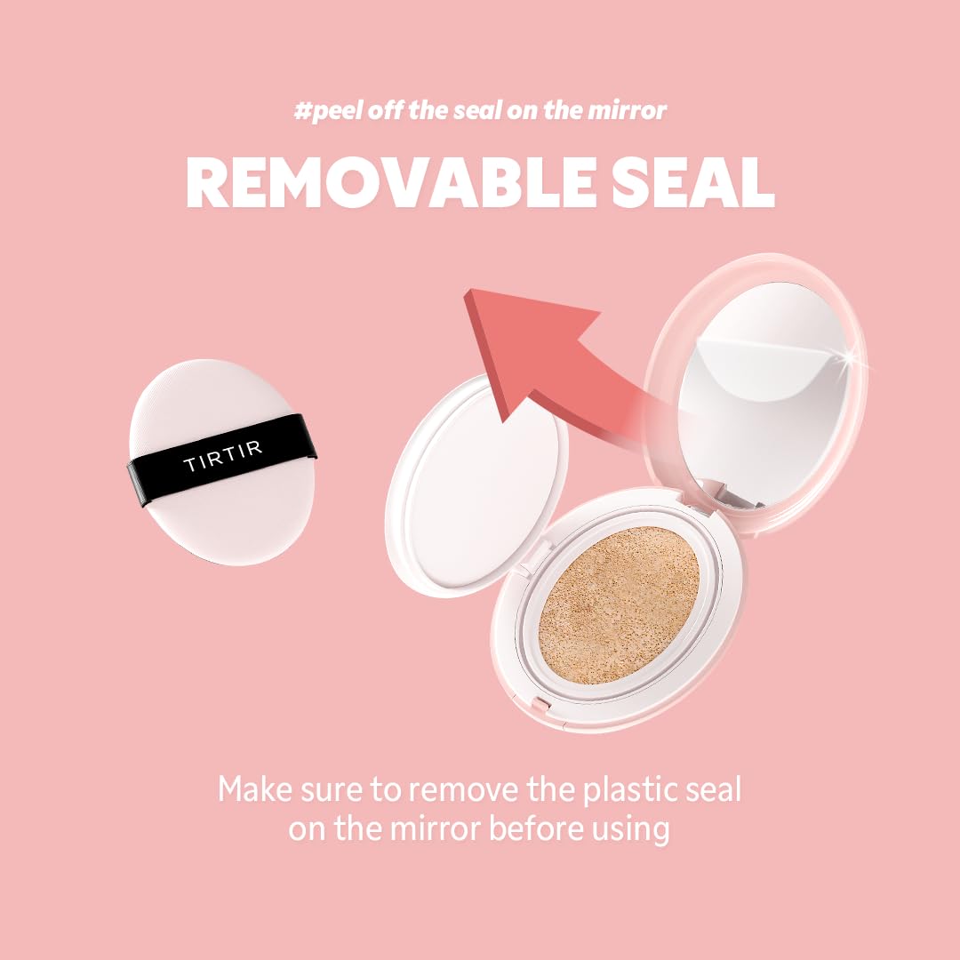 TIRTIR Cushion application-foam shows smooth, buildable coverage application.