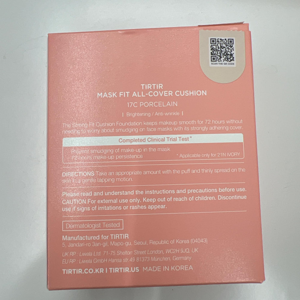 TIRTIR Mask Fit All Cover Pink Cushion test on oily skin for shine control.