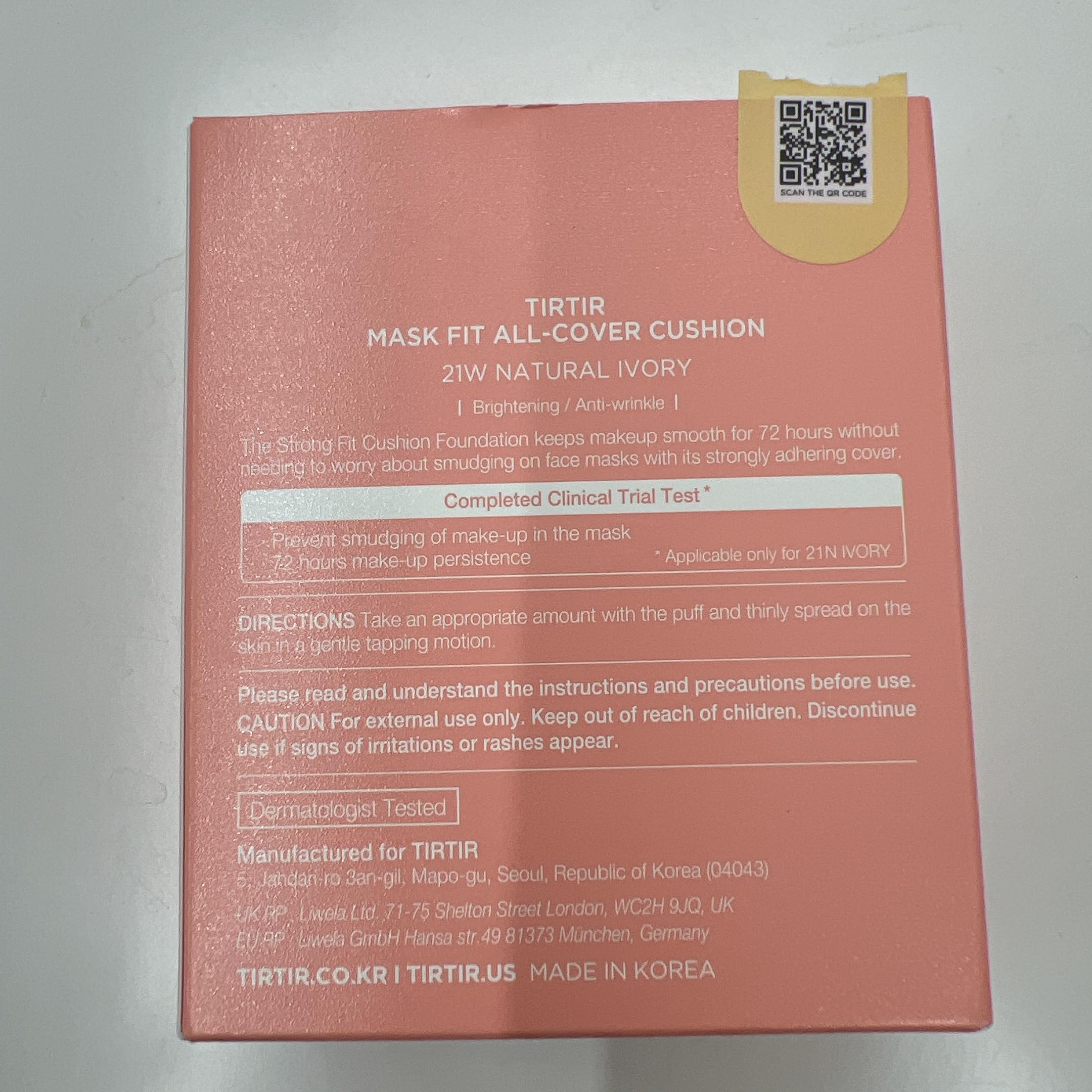 TIRTIR Mask Fit All Cover Pink ideal for oily and combination skin types