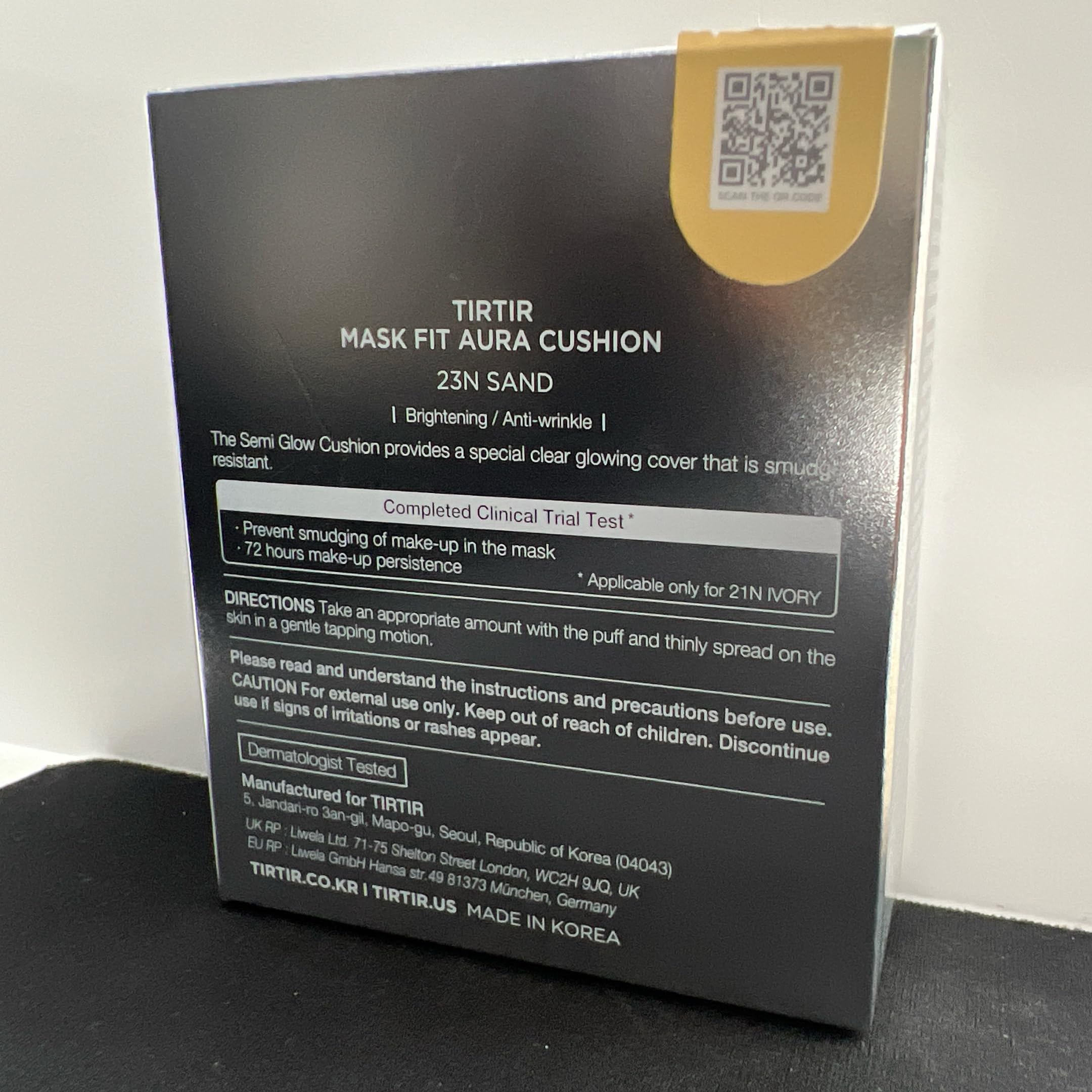 TIRTIR Mask Fit Aura Silver Cushion eco-net film feature shown as breathable shield.
