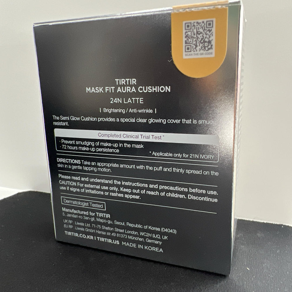 TIRTIR Mask Fit Aura Silver Cushion box insert shows 0.63 fl oz value.