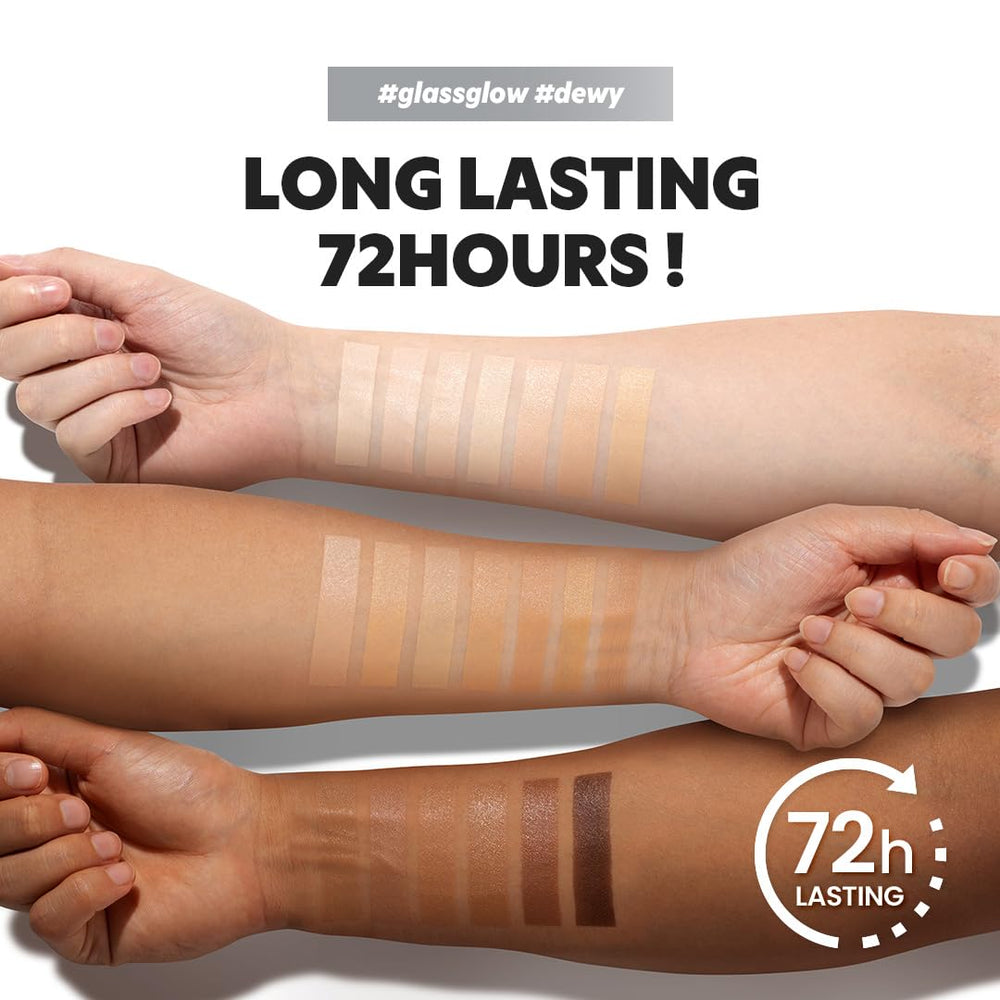 TIRTIR Mask Fit Aura Silver Cushion swatch 27N Camel—true color match for warm undertones.