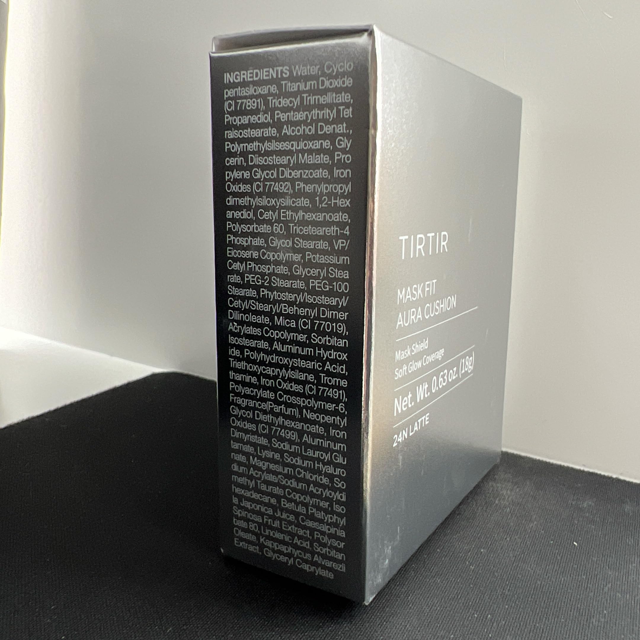TIRTIR Mask Fit Aura Silver Cushion comparison swatches demonstrate natural coverage.