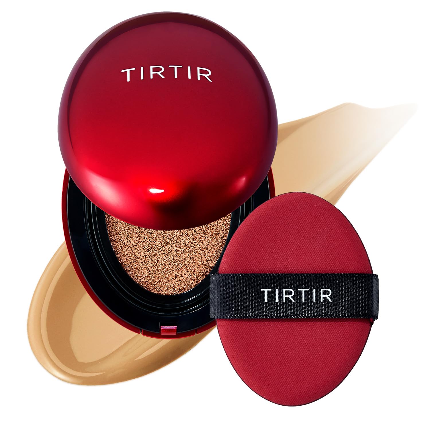 TIRTIR Mask Fit Red Cushion application shows flawless coverage with glass-skin glow.