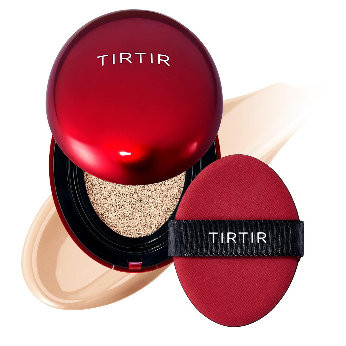 TIRTIR Mask Fit Red Cushion compact close-up for glass skin glow.