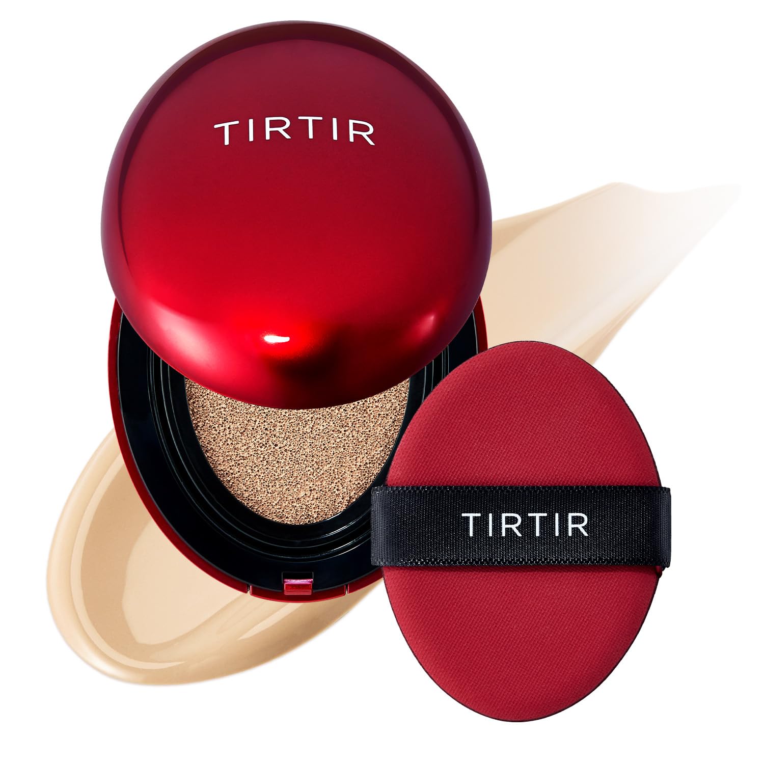 TIRTIR Mask Fit Red Cushion compact swirl shows effortless, buildable coverage for daily wear