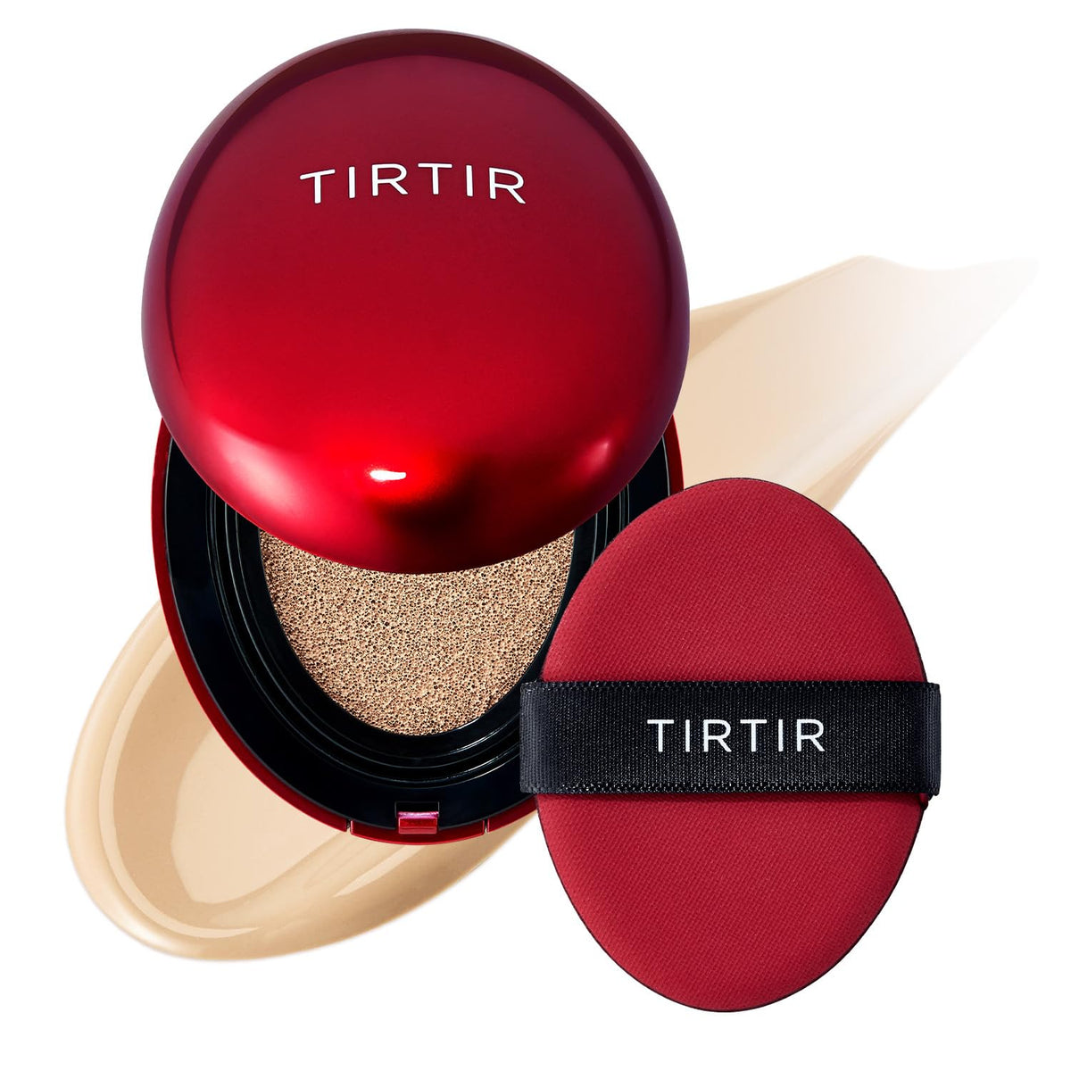 TIRTIR Mask Fit Red Cushion compact swirl shows effortless, buildable coverage for daily wear
