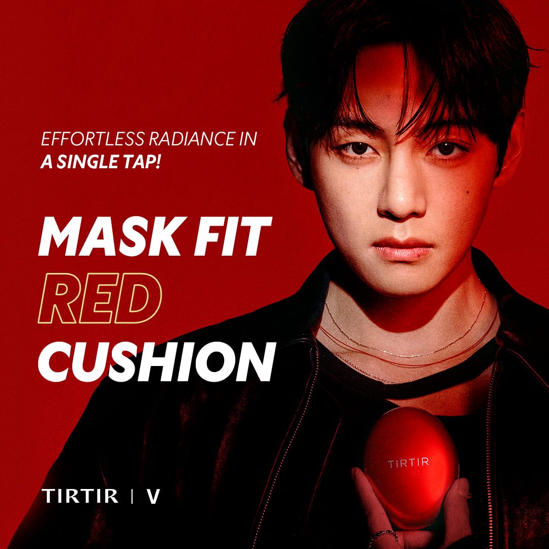 TIRTIR Mask Fit Red Cushion texture closeup demonstrating buildable coverage and lightweight feel
