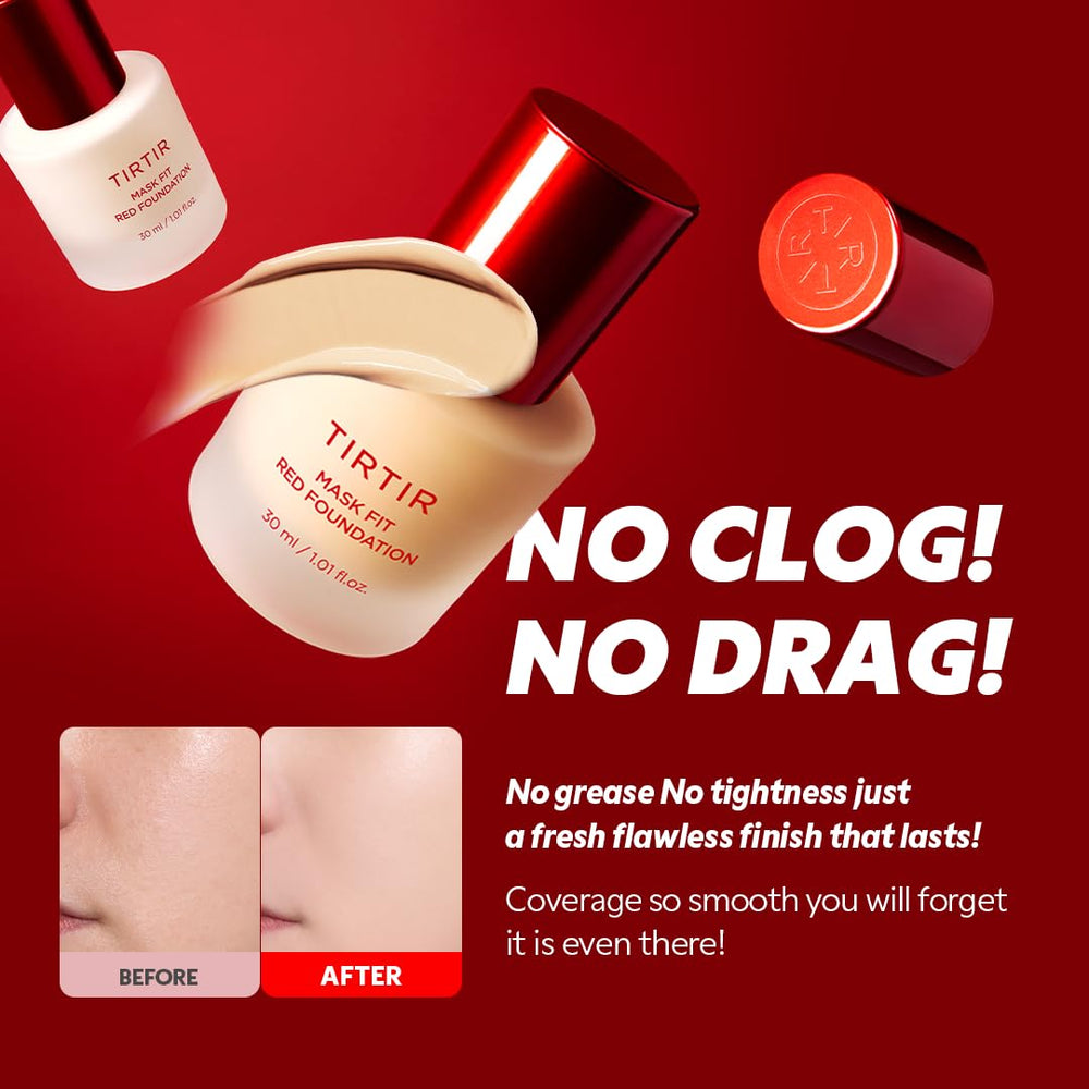 TIRTIR Mask Fit Red Foundation packaging demonstrates premium design and travel-friendly packaging.