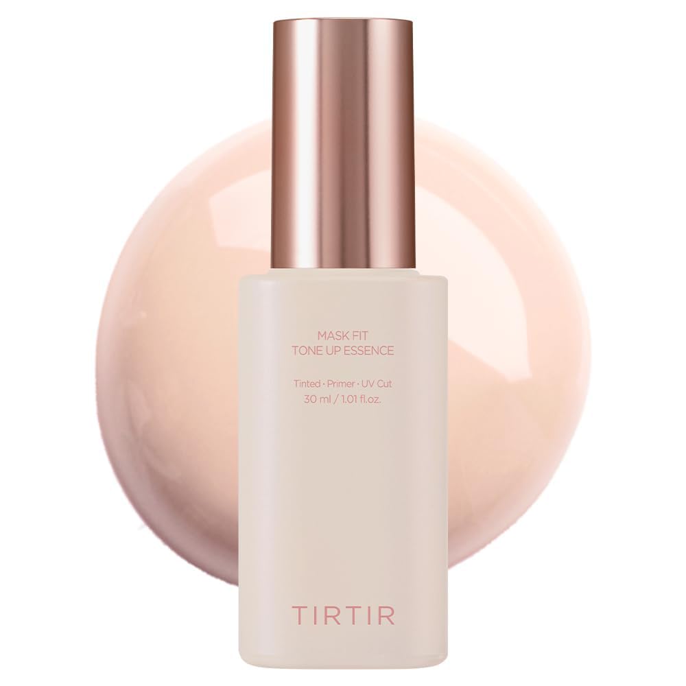 TIRTIR Mask Fit Tone Up Essence bottle closeup for glass skin glow.