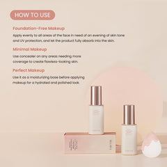 TIRTIR Mask Fit Tone Up Essence glass skin finish texture.