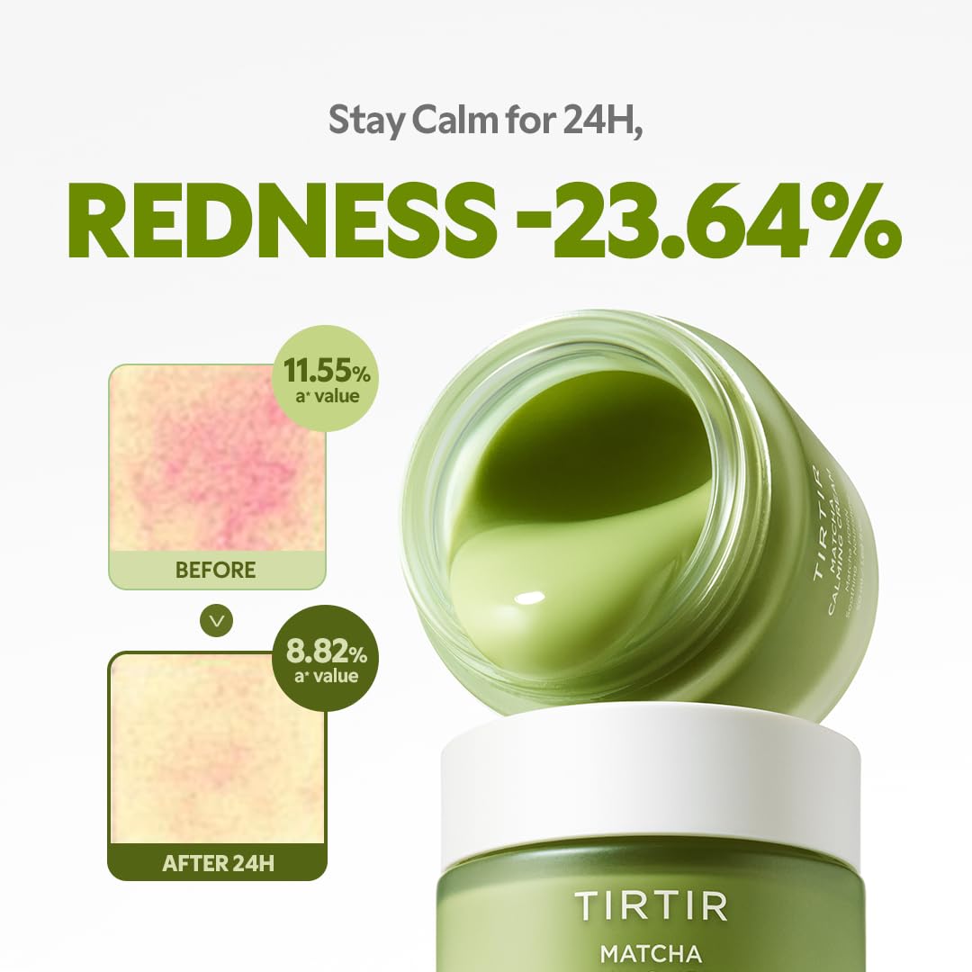 TIRTIR Matcha leaf ingredient closeup emphasizing antioxidant benefits.