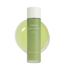 TIRTIR Matcha PDRN Toner bottle close-up showing soothing hydration for sensitive skin.