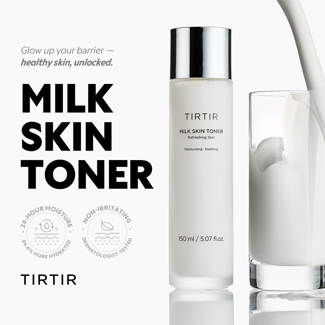 TIRTIR Milk Skin Rice Toner with ceramide supports a resilient skin barrier.
