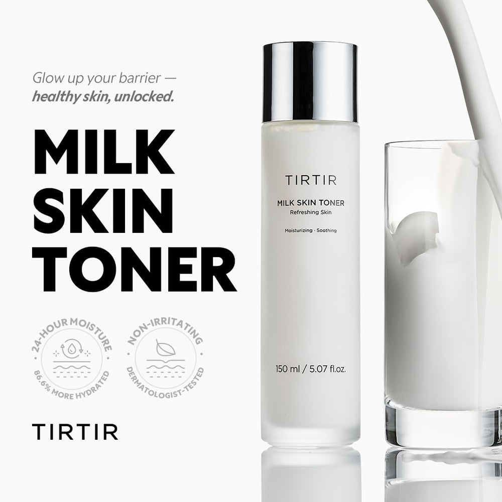 TIRTIR Milk Skin Rice Toner with ceramide supports a resilient skin barrier.