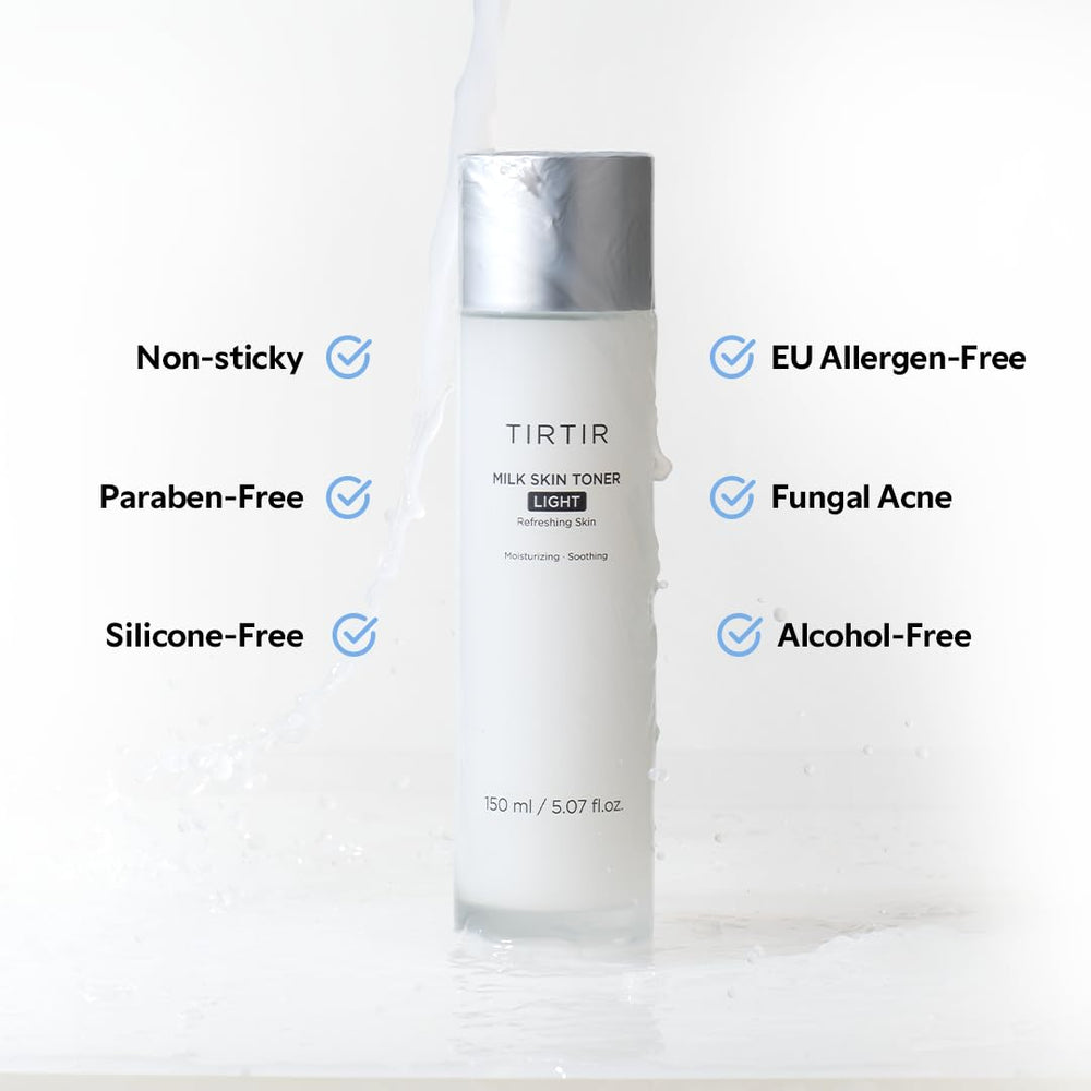 TIRTIR Milk Skin Toner Light fungal-acne-safe formula suited for acne-prone skin.