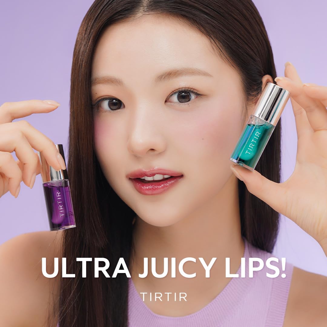 TIRTIR My Glow Mint Lip Oil on lips shows glossy hydration.