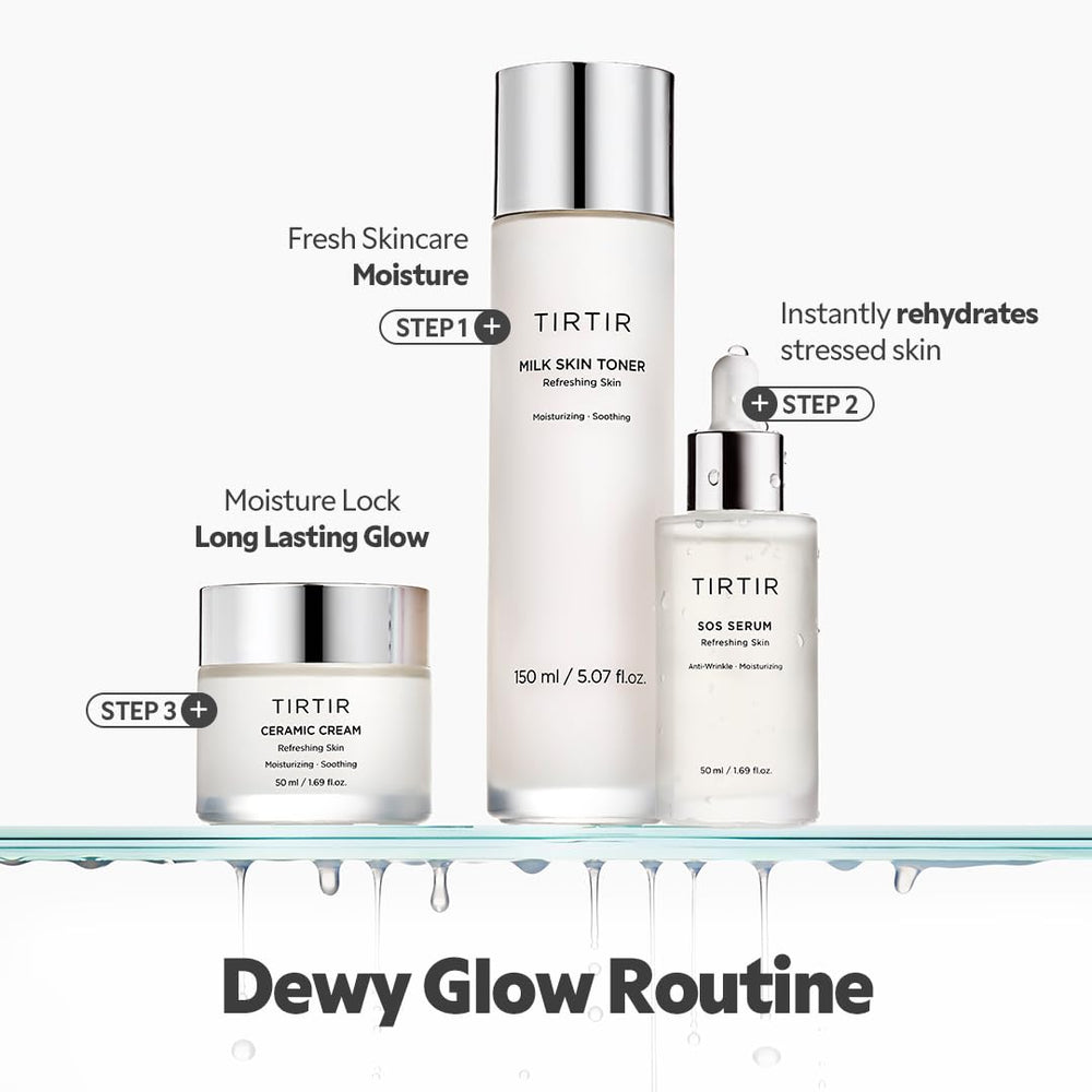 TIRTIR Natural Ceramide Cream helps achieve a porcelain-like glass skin look