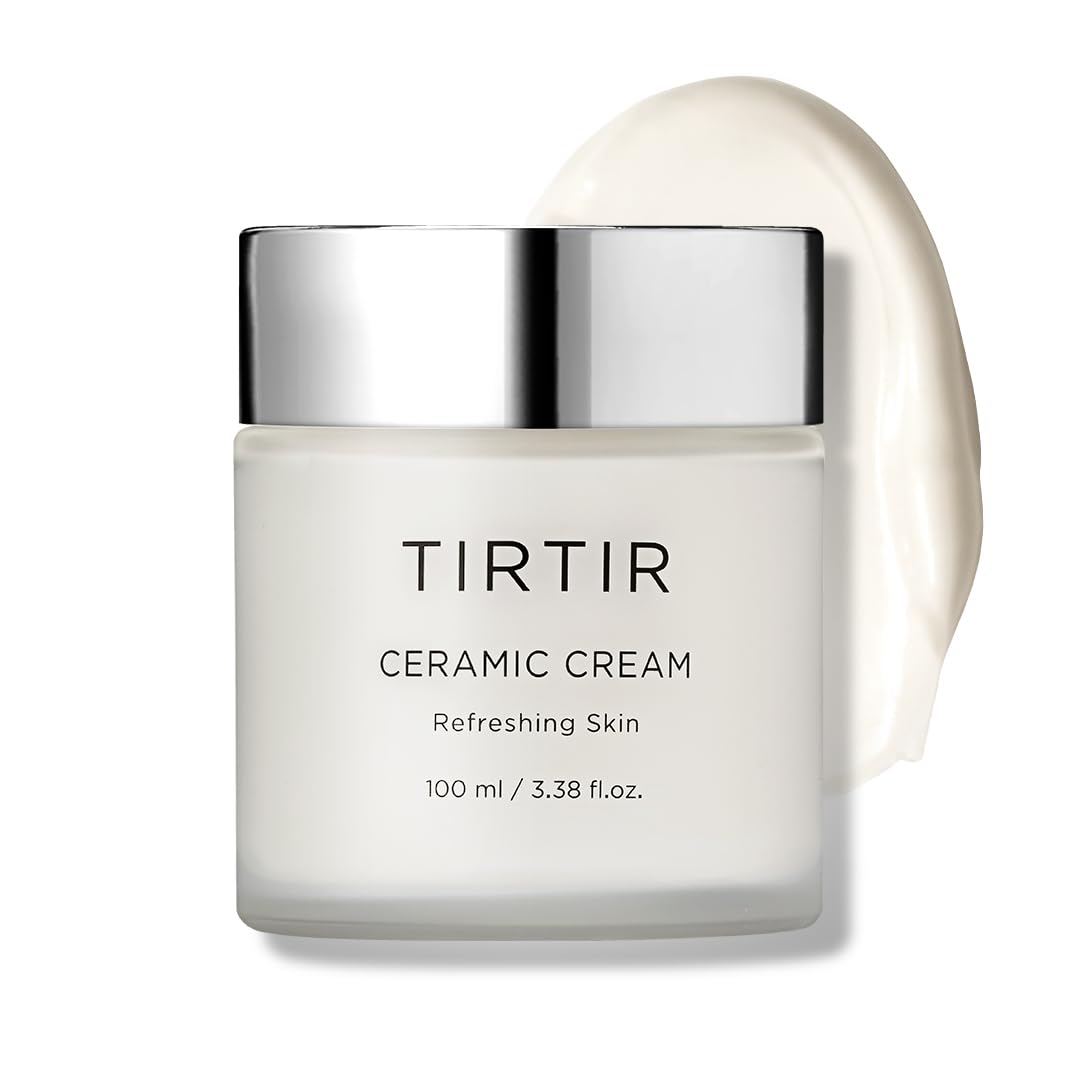 TIRTIR Natural Ceramide Cream jar demonstrates rich texture and deep hydration for glow.