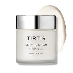 TIRTIR Natural Ceramide Cream jar demonstrates rich texture and deep hydration for glow.