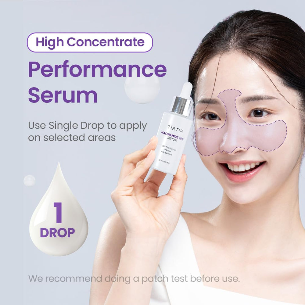 TIRTIR Niacinamide 20% Serum after-use glow and refined pores.