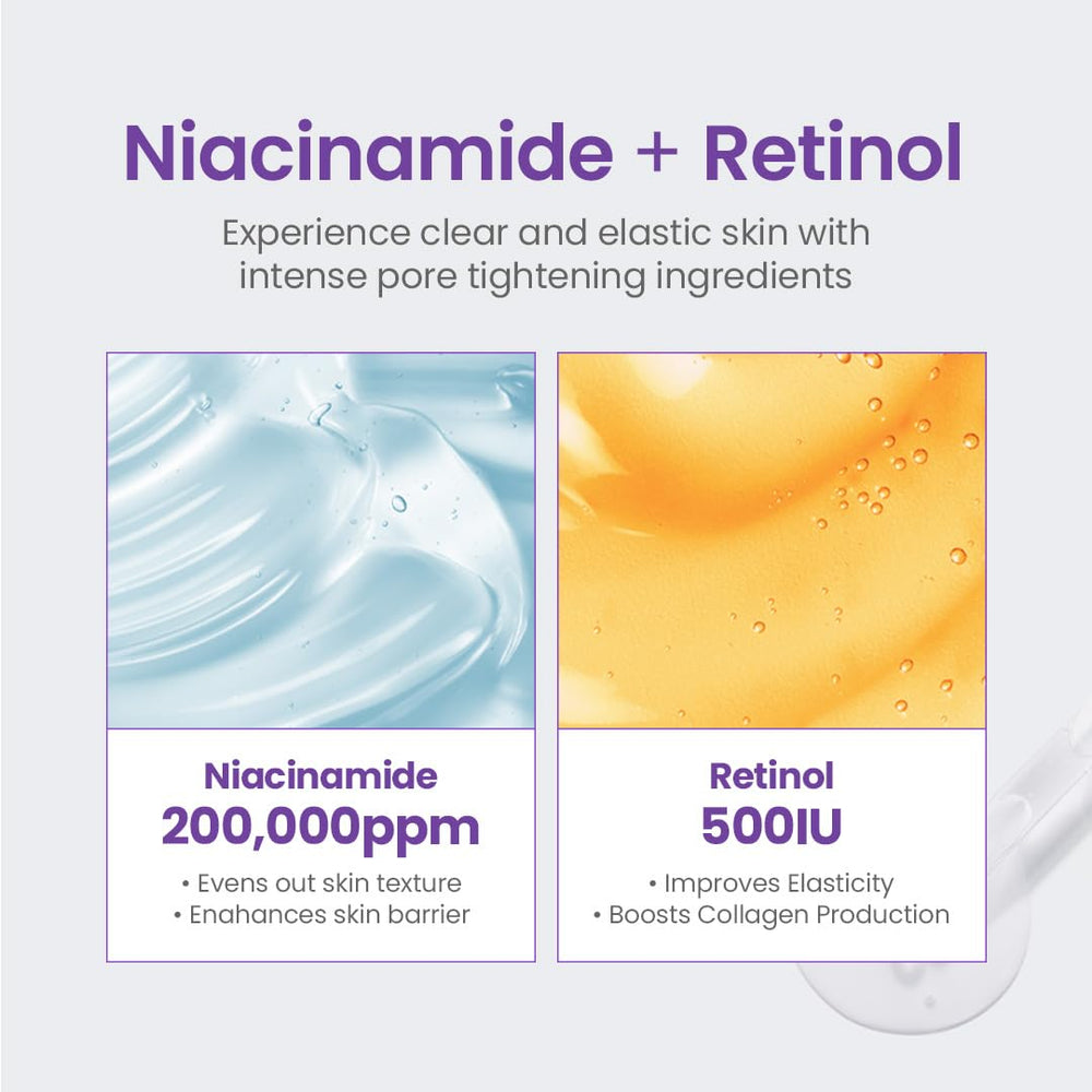 TIRTIR Niacinamide 20% Serum texture close-up shows lightweight, fast-absorbing formula.