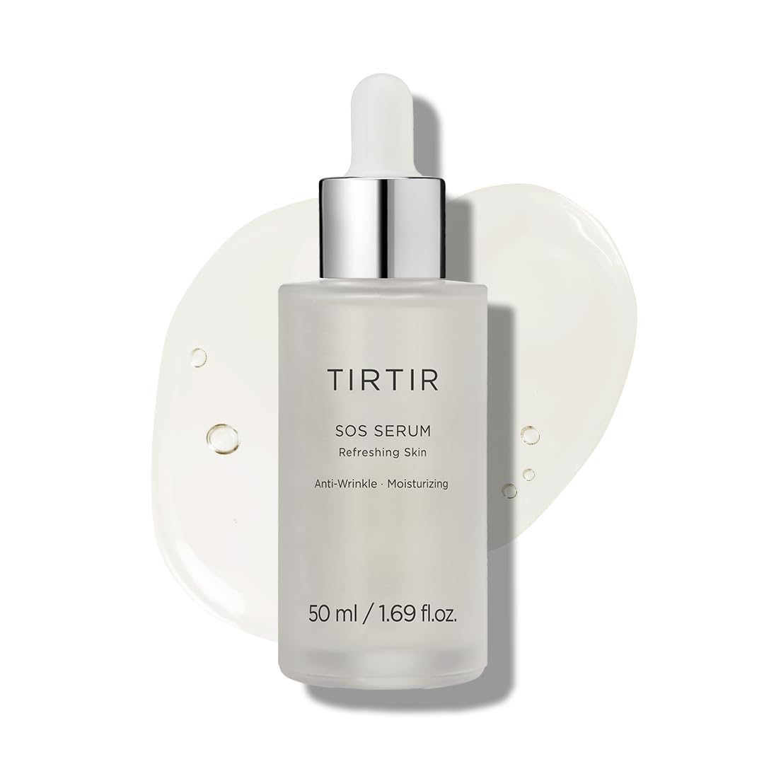 TIRTIR SOS Serum bottle close-up highlighting hydrating glow