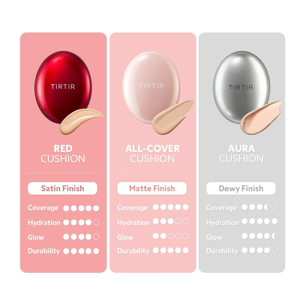 TIRTIR velvety-matte finish swatch suggests seamless, long-lasting wear.