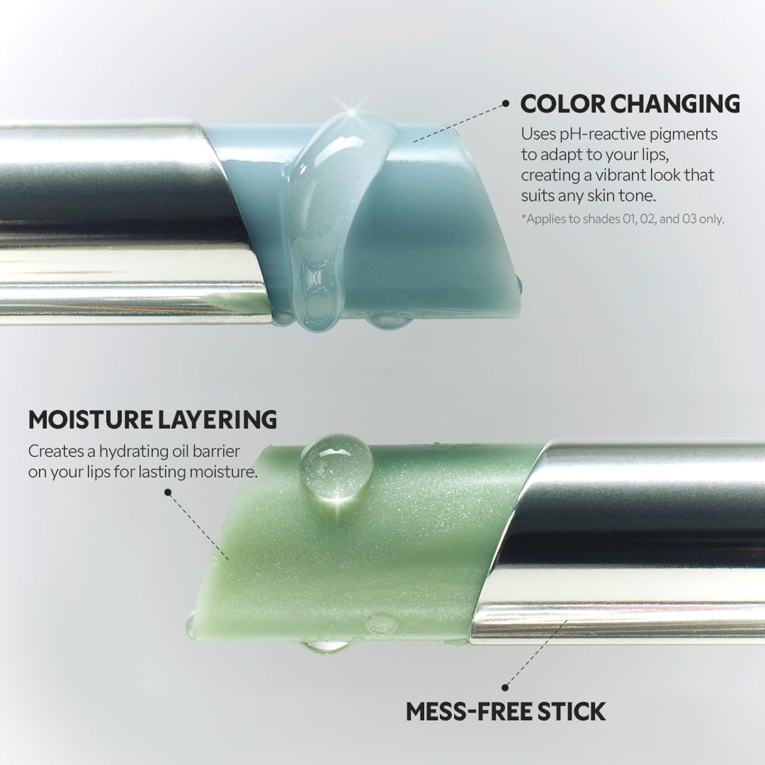 TIRTIR Water Mellow Lip Balm color-change swatches presenting personalized lip tint.