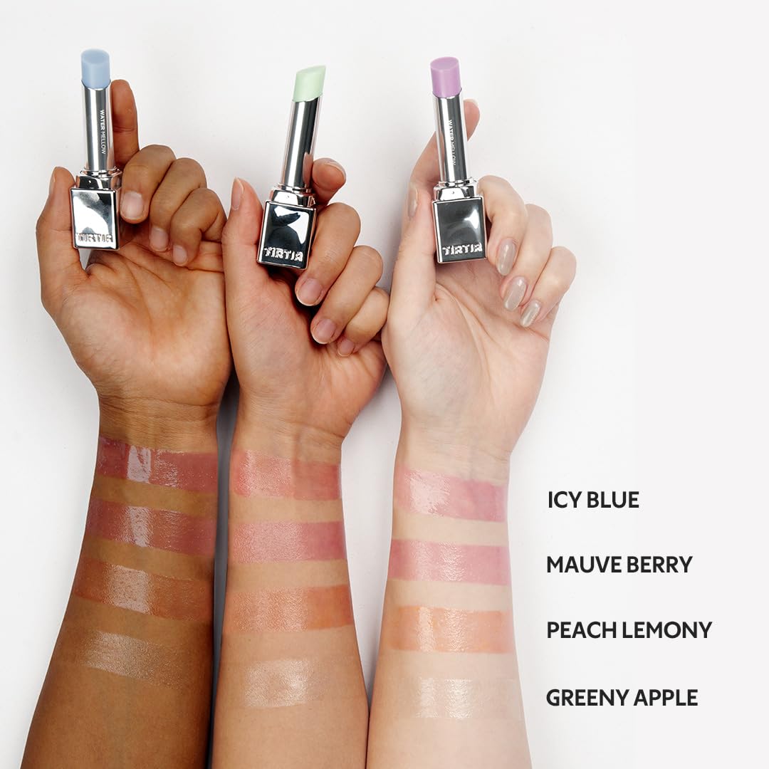 TIRTIR Water Mellow Lip Balm packaging banner noting paraben-free and gentle care.