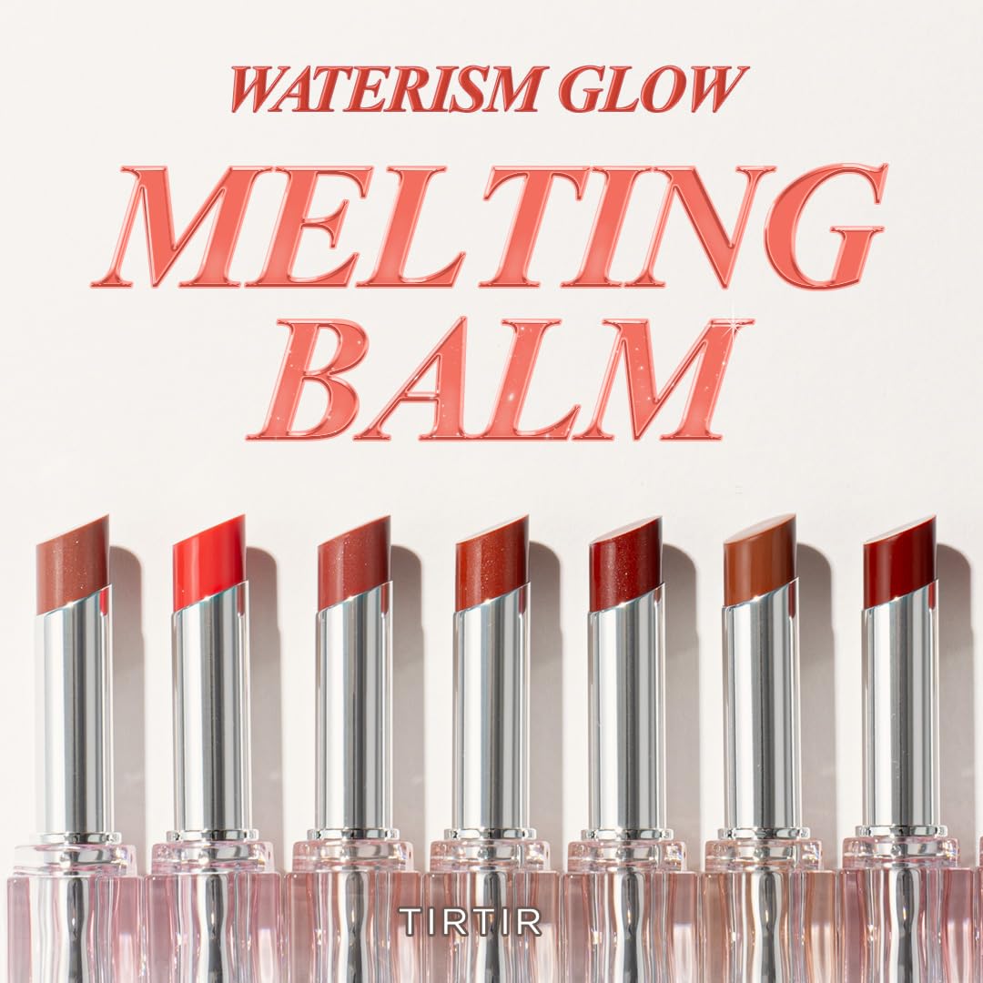 TIRTIR Waterism Glow Melting Balm fig-peach close-up showcases creamy texture for smooth lips.