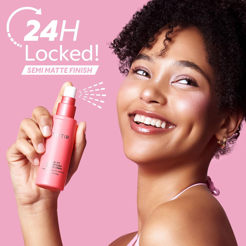 TIRTIR Waterproof Setting Spray semi-matte finish creates a natural, non-greasy look.