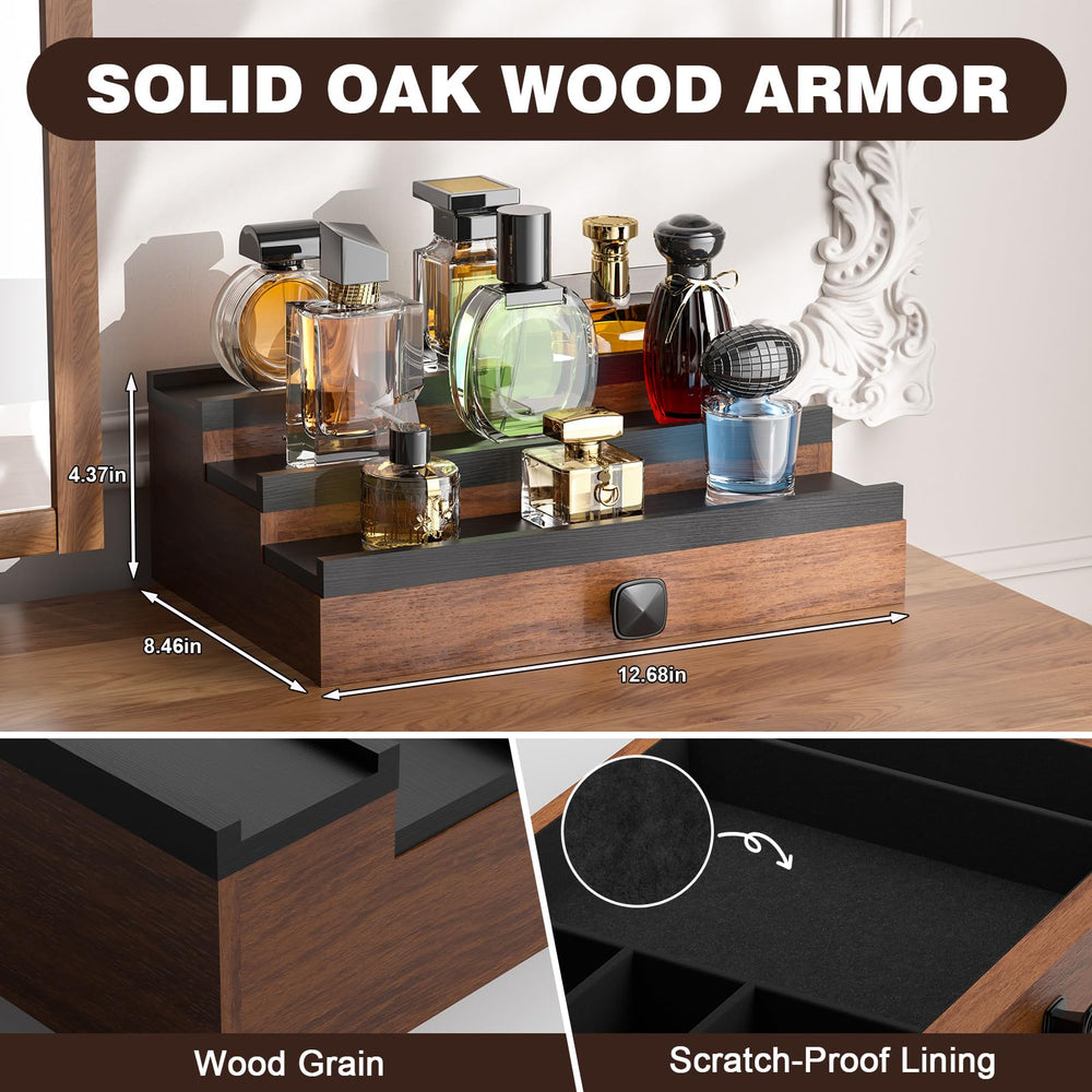 TIRYIUOU 3-tier stand with drawer and jewelry storage for tidy spaces