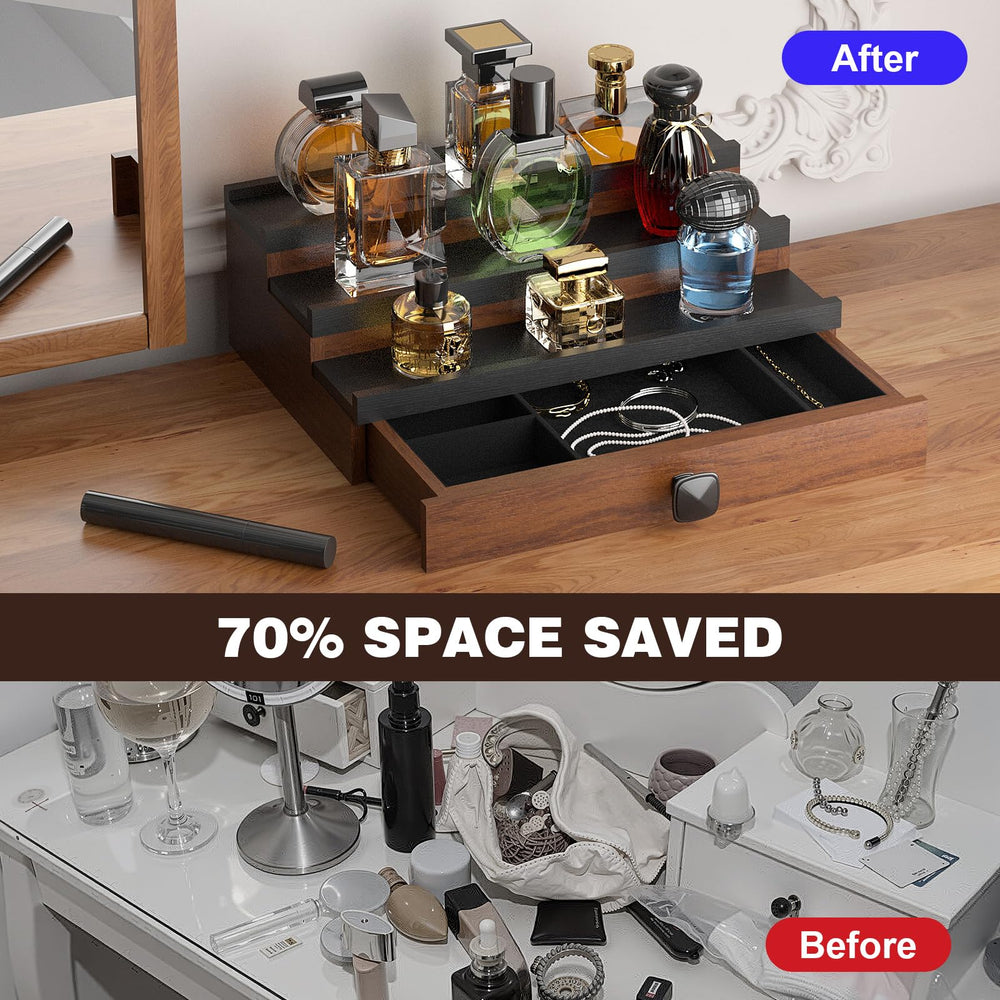 TIRYIUOU premium pine wood finish highlights durable, scratch-resistant storage