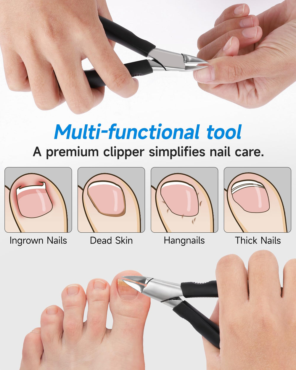 Tisojpod built-in-spring reduces effort for easier nail cutting