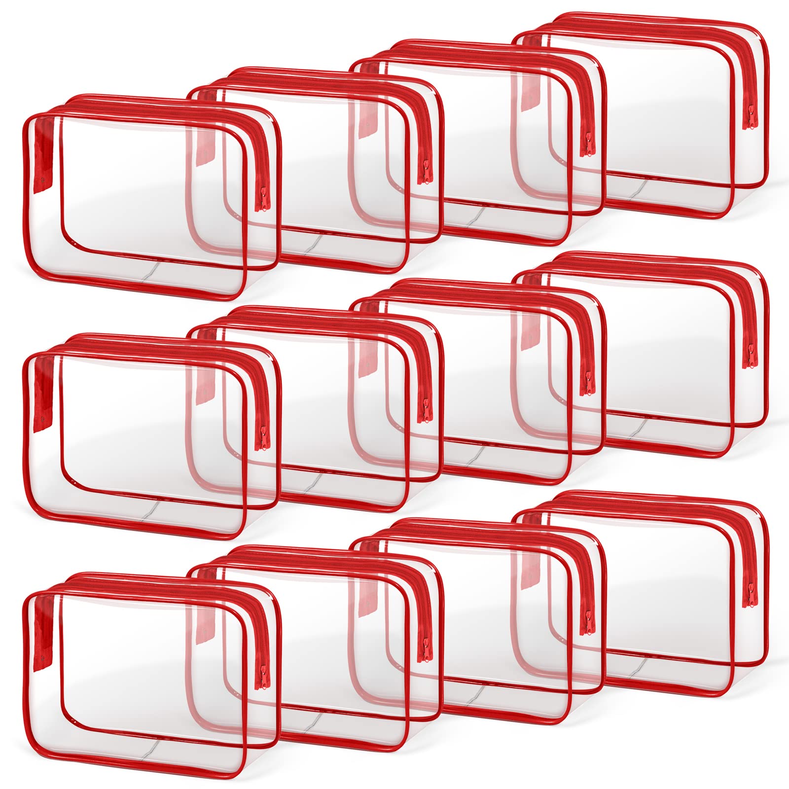 TISRATOK clear makeup bag front view showing transparent design for quick content checks