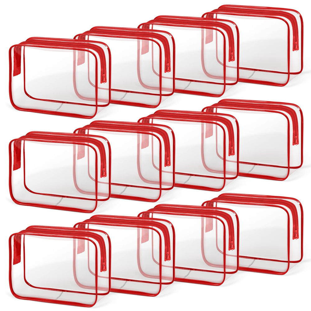 TISRATOK clear makeup bag front view showing transparent design for quick content checks
