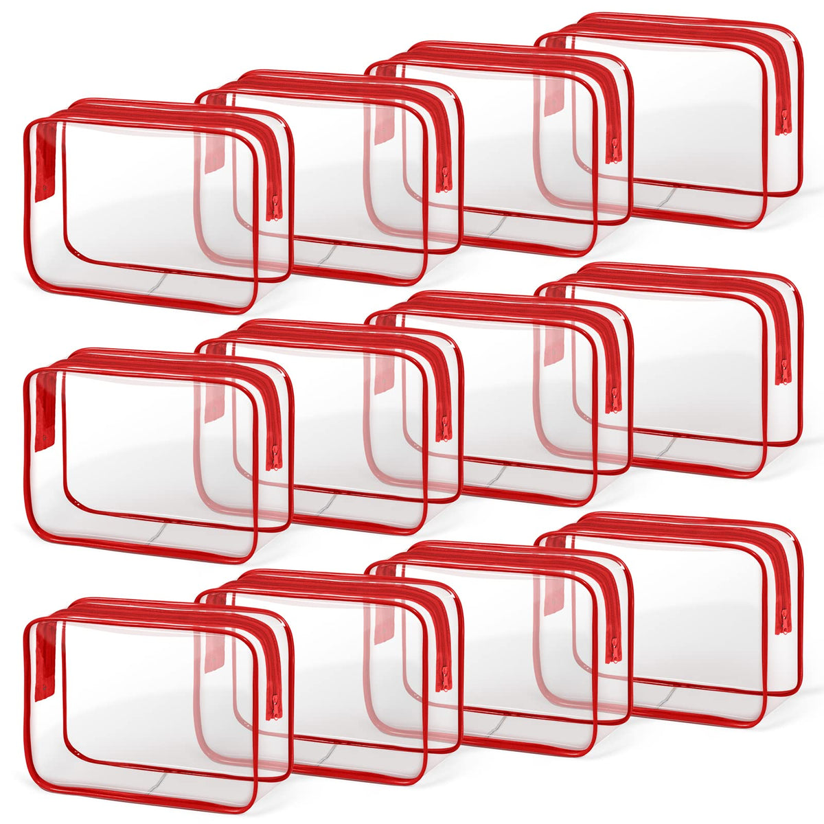 TISRATOK clear makeup bag front view showing transparent design for quick content checks