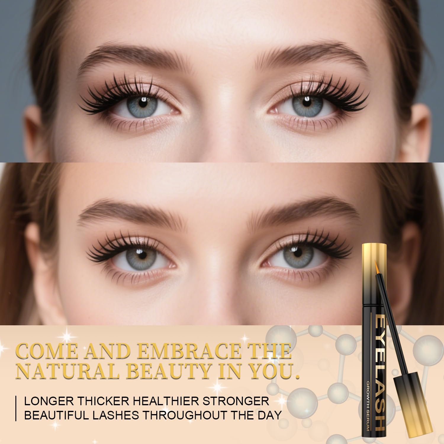 Tistees Lash Serum brush application demonstrates easy nightly lash care.
